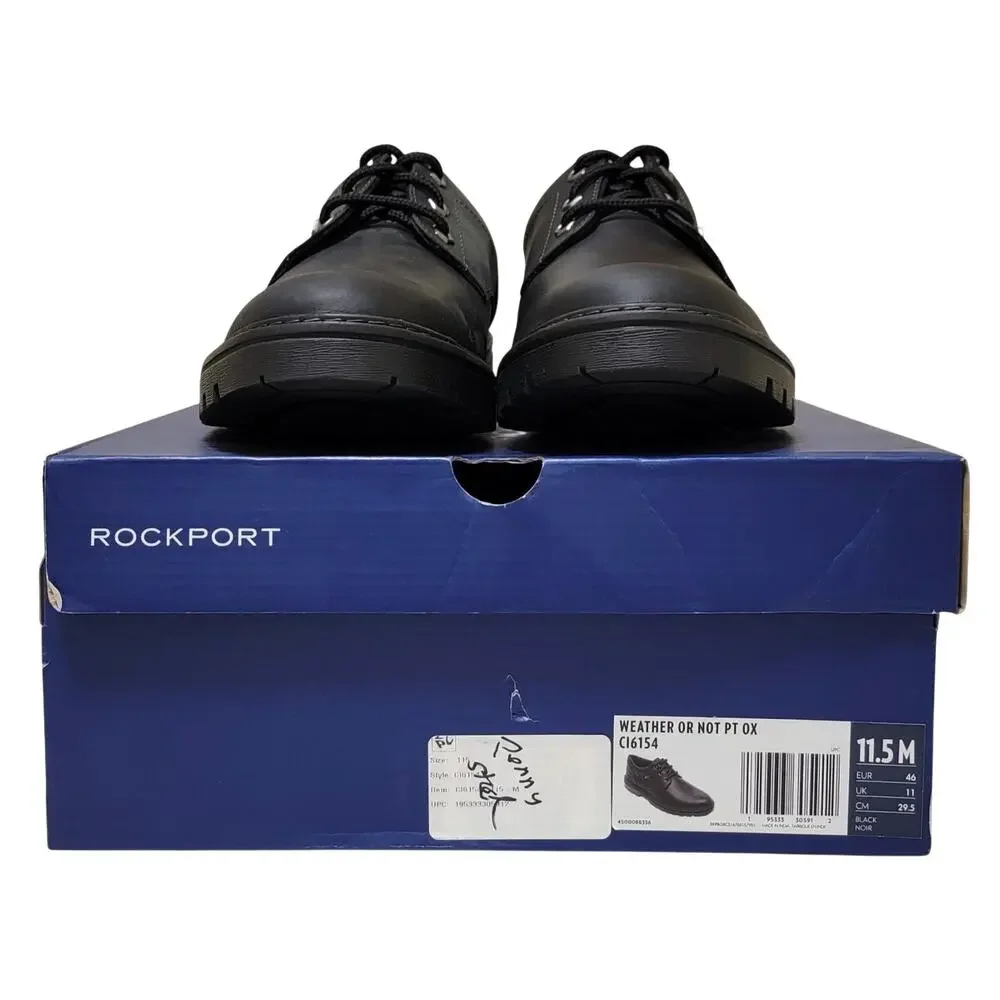 Rockport Men Weather or Not Plain Toe Derby Oxford Size US 11.5M Black Leather